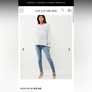 CITIZENS OF HUMANITY distressed, medium blue denim, maternity jeans, skinny jean